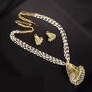 Lucentarts Jewellery Designer American Diamond With Pearl Long Necklace Set