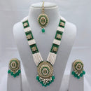 Lucentarts Jewellery Premium Crystal Stone And Pearl Beads Long Necklace Set