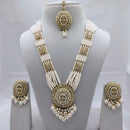 Lucentarts Jewellery Premium Crystal Stone And Pearl Beads Long Necklace Set