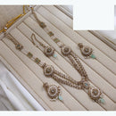 Lucentarts Jewellery Premium Crystal Stone And Pearl Beads Long Necklace Set