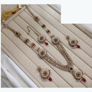 Lucentarts Jewellery Premium Crystal Stone And Pearl Beads Long Necklace Set