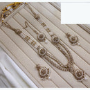 Lucentarts Jewellery Premium Crystal Stone And Pearl Beads Long Necklace Set