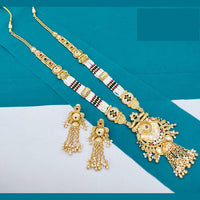 Lucentarts Jewellery Classic Pota And Meenakari Beads Pearl Long Necklace Set