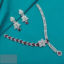 Lucentarts Jewellery Designer American Diamond Necklace Set