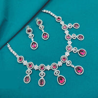 Lucentarts Jewellery Designer American Diamond Necklace Set