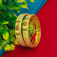 Lucentarts Jewellery Elegant Meenakari Royal Bangles Set