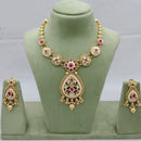Lucentarts Jewellery Traditional Polki Kundan and Meenakari Touch Necklace Set