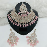 Lucentarts Jewellery Designer Austrain Stone And Bead Choker Necklace Set Elegant Ethnic Glamour