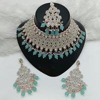 Lucentarts Jewellery Designer Austrain Stone And Bead Choker Necklace Set Elegant Ethnic Glamour