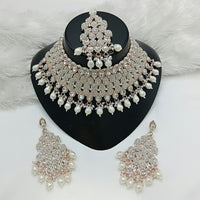 Lucentarts Jewellery Designer Austrain Stone And Bead Choker Necklace Set Elegant Ethnic Glamour