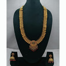Lucentarts Jewellery Traditional Pota Stone And Pearl Long Necklace Set