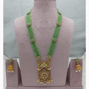 Lucentarts Jewellery Designer Pota Stone And Pearl Long Necklace Set