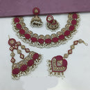Lucentarts Jewellery Royal Pakistani Crystal Stone And Pearl Necklace Set
