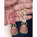 Lucentarts Jewellery Rajwadi Pota Stone And Pearl Traditional Jhumki Earrings