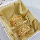 Lucentarts Jewellery Traditional Pota Stone Openable Bangles Set 