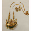Lucentarts Jewellery Traditional Pota Stone And Pearl Temple Necklace Set