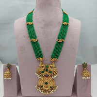 Lucentarts Jewellery Traditional Pota Stone And Pearl Long Necklace Set