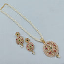 Lucentarts Jewellery Heritage Pota Stone And Pearl Long Necklace Set