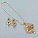 Lucentarts Jewellery Heritage Pota Stone And Pearl Long Necklace Set