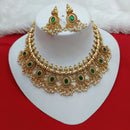 Lucentarts Jewellery Classic Pota Stone And Pearl Choker Necklace Set