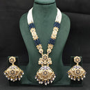 Lucentarts Jewellery Royal Crystal Stone And Pearl Meenakari Long Necklace Set