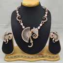 Lucentarts Jewellery Ecstatica American Diamond And Austrian Stone Necklace Set With Elephant Motifs