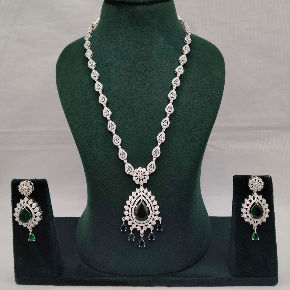 Lucentarts Jewellery Luxury American Diamond Statement Necklace Set