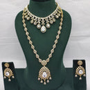 Lucentarts Jewellery Grand Luxury  American Diamond Sparkle Double Necklace Set