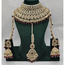 Lucentarts Jewellery Designer Heavy Choker Necklace Set with Crystal Stones, Pearls and Beads