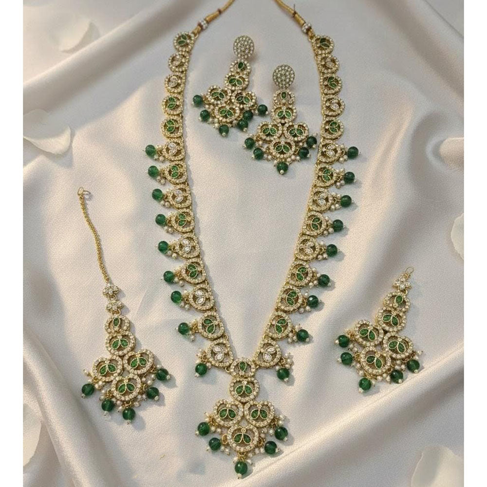 Lucentarts Jewellery Luxury Designer Pota Stone And Beads Necklace Set