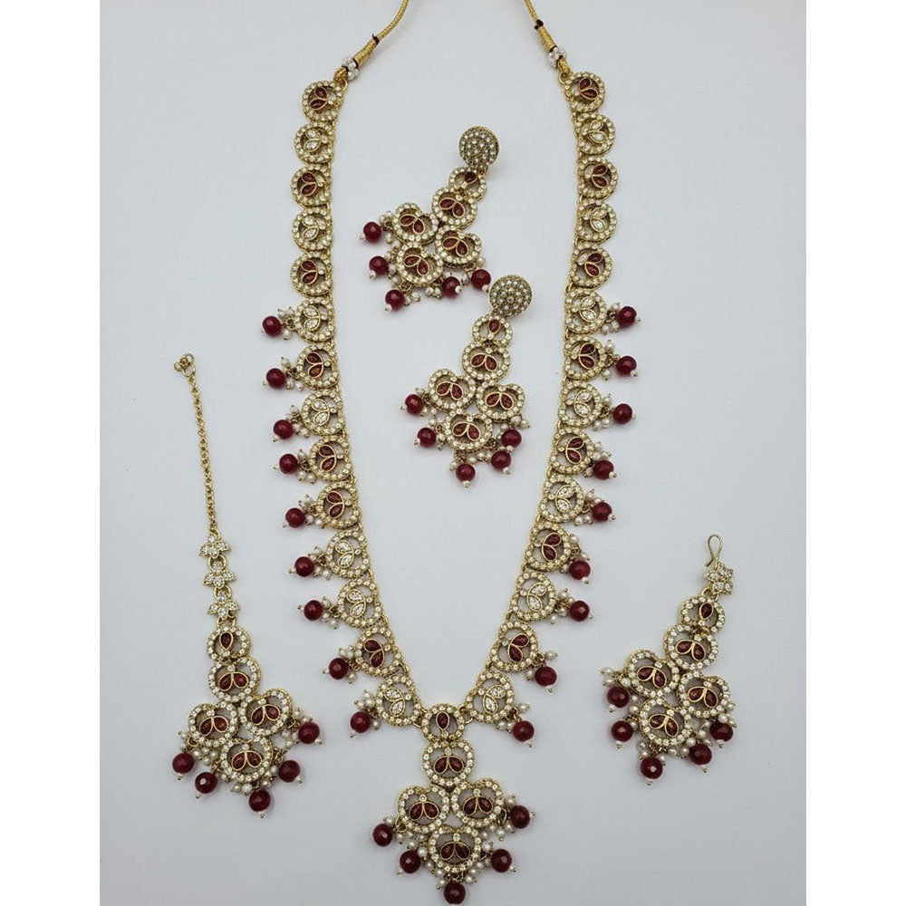 Lucentarts Jewellery Luxury Designer Pota Stone And Beads Necklace Set