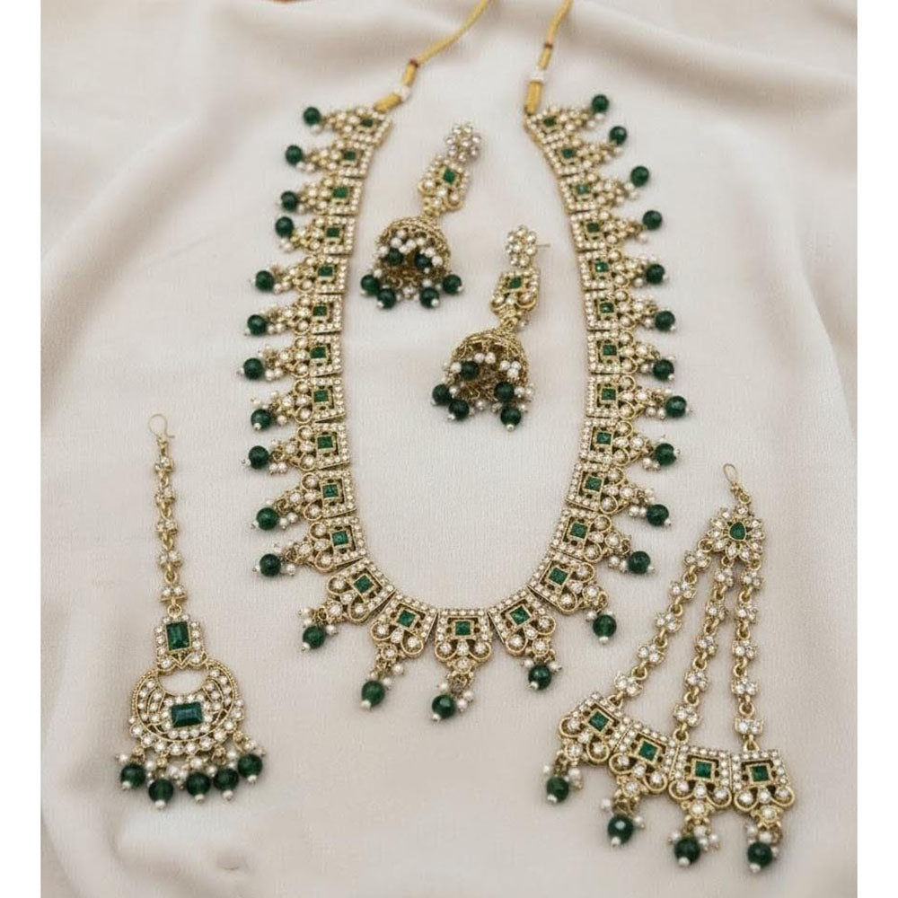 Lucentarts Jewellery Luxury Designer Pota Stone And Beads Necklace Set
