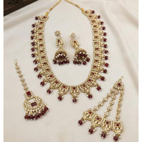 Lucentarts Jewellery Luxury Designer Pota Stone And Beads Necklace Set