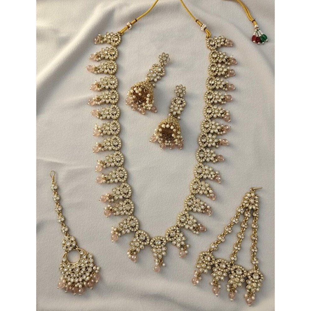 Lucentarts Jewellery Luxury Designer Pota Stone And Beads Necklace Set