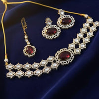Lucentarts Jewellery Graceful Pota Stone And Austrian Stone Choker Necklace Set