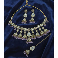 Lucentarts Jewellery Graceful Pota Stone And Austrian Stone Pearl Necklace Set