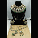 Lucentarts Jewellery Royal Kundan And Beads Semi Bridal Necklace Set