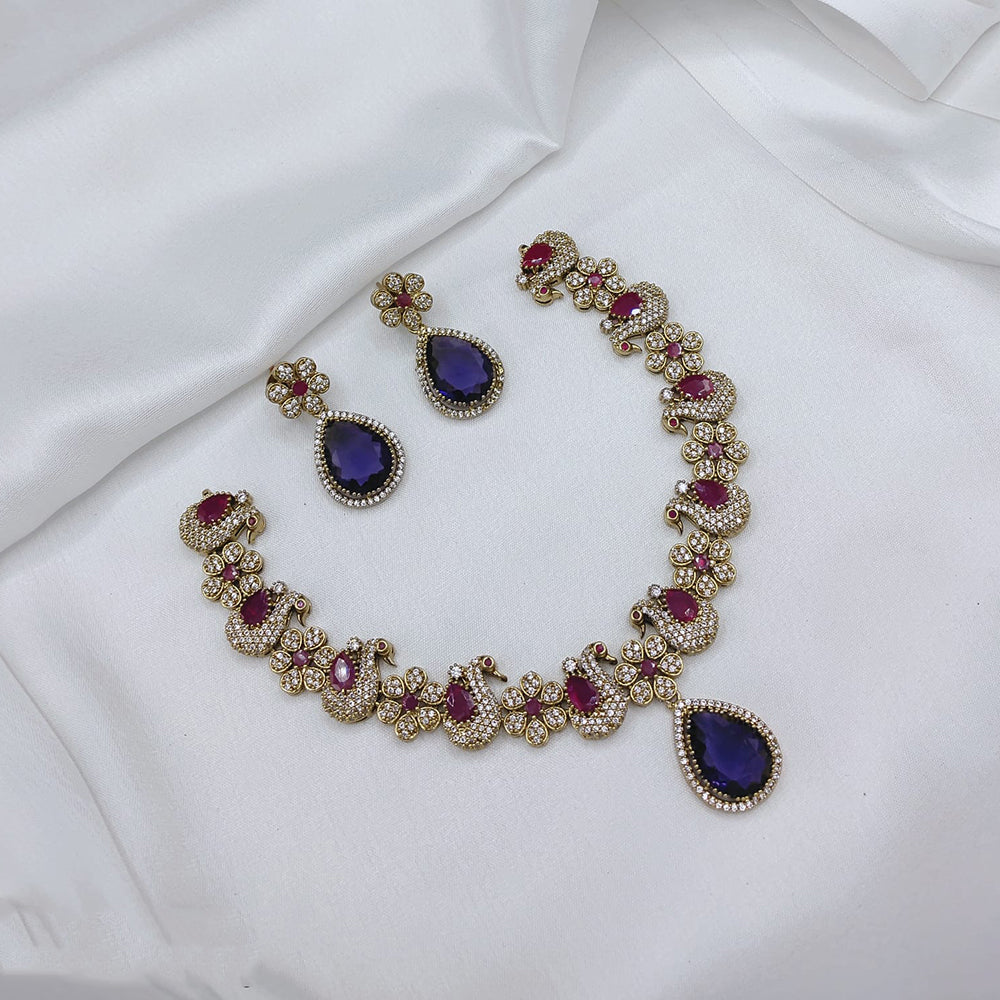 Lucentarts Jewellery Elegant Pota Stone And Austrian Necklace Set