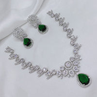 Lucentarts Jewellery Sparkling American Diamond Necklace Set
