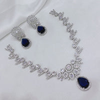 Lucentarts Jewellery Sparkling American Diamond Necklace Set