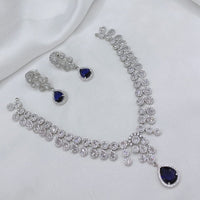 Lucentarts Jewellery Sparkling American Diamond Necklace Set
