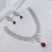 Lucentarts Jewellery Sparkling American Diamond Necklace Set