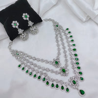 Lucentarts Jewellery Sparkling American Diamond Necklace Set