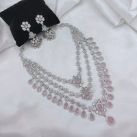 Lucentarts Jewellery Sparkling American Diamond Necklace Set