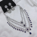 Lucentarts Jewellery Sparkling American Diamond Necklace Set
