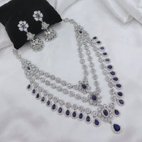 Lucentarts Jewellery Sparkling American Diamond Necklace Set
