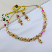 Lucentarts Jewellery Premium Pota Stone And Pearl Designer Necklace Set