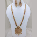 Lucentarts Jewellery Traditional Pota Stone And Pearl Designer  Long Necklace Set