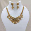 Lucentarts Jewellery Heritage Pota Stone And Pearl Designer Necklace Set