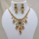 Lucentarts Jewellery Heritage Pota Stone And Pearl Designer Necklace Set